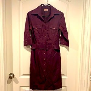 Maroon Pink Shirt Dress